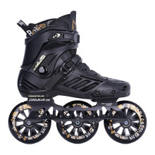 Inline Skates for Adults and Children, 3-Wheel Roller Skates with 110mm Wheels, Size 39, Black, Professional Speed Skating Shoes