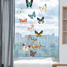 Stylish Butterfly Window Stickers, Non-Vinyl Anti-Collision Decals for Glass Doors, Available in 12 or 24 Pieces