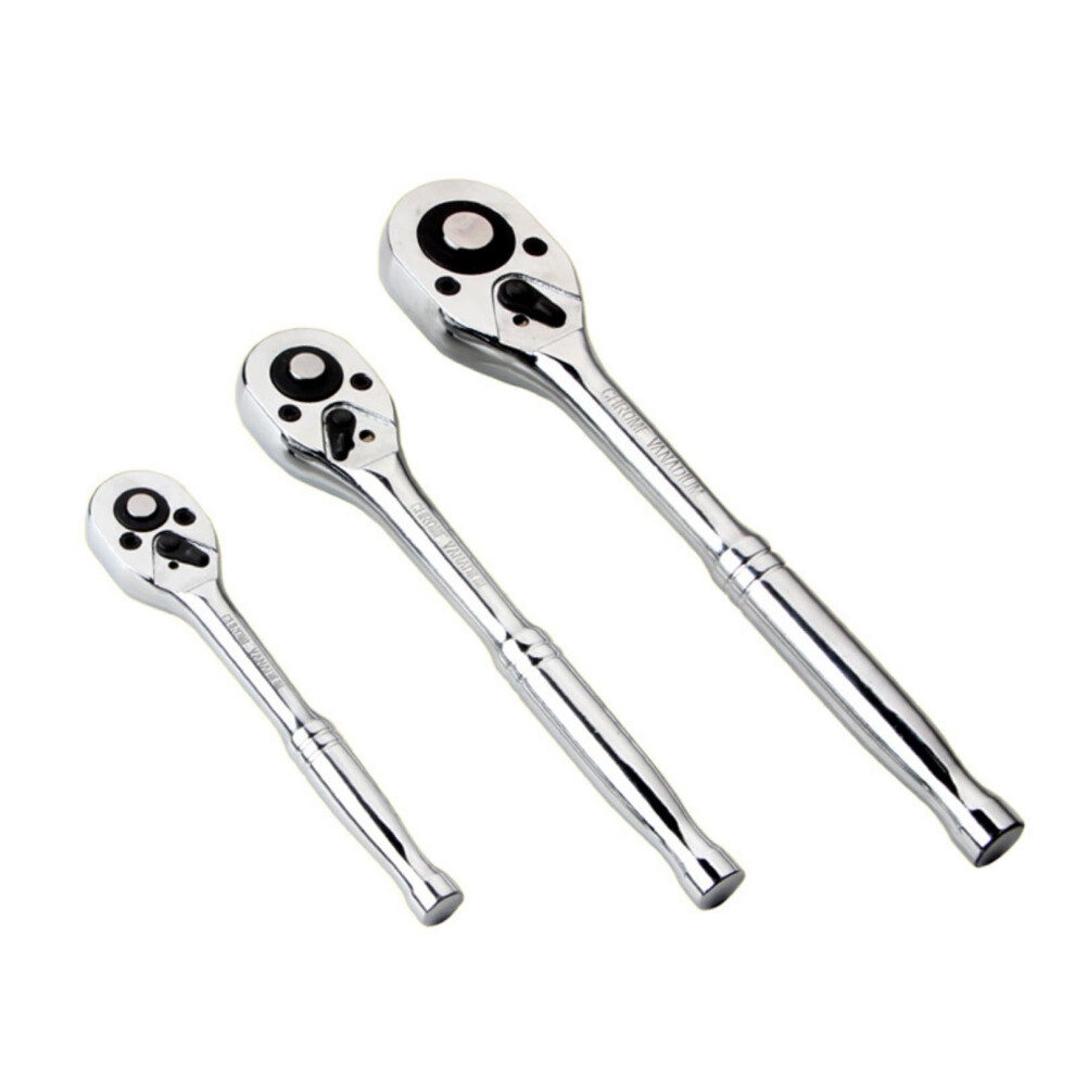 3Pcs Ratcheting Wrench Set 3/8Inch 1/2Inch 1/4Inch Drive Lightweight Auto Tool Professional Socket Wrench 6947110476285
