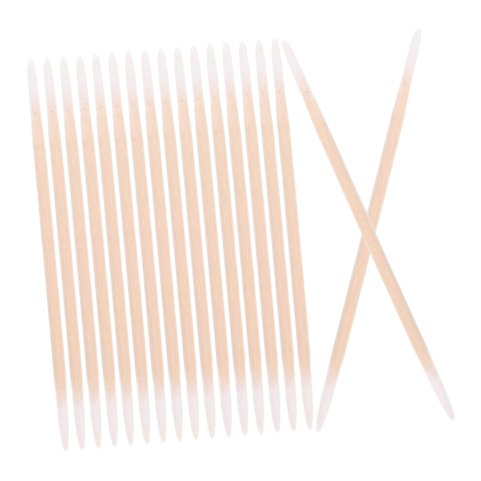 High Precision Double-Sided Cotton Swabs with Soft Cotton Tips and Wooden Handle for Makeup and Skincare, 100 Pieces