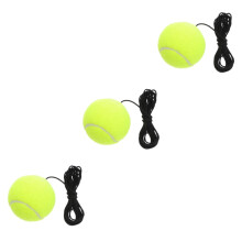 Elastic Tennis Training Equipment Pack of 3 Beginner Rebound Balls Light Green Chemical Fibre for Tennis Practice