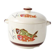 Ceramic Small Pot for Steamed Egg Soup with Lid, Japanese Dutch Oven Bowl, Ramen Noodles Dessert Cup, 13.5x11.6cm, Assorted Colors