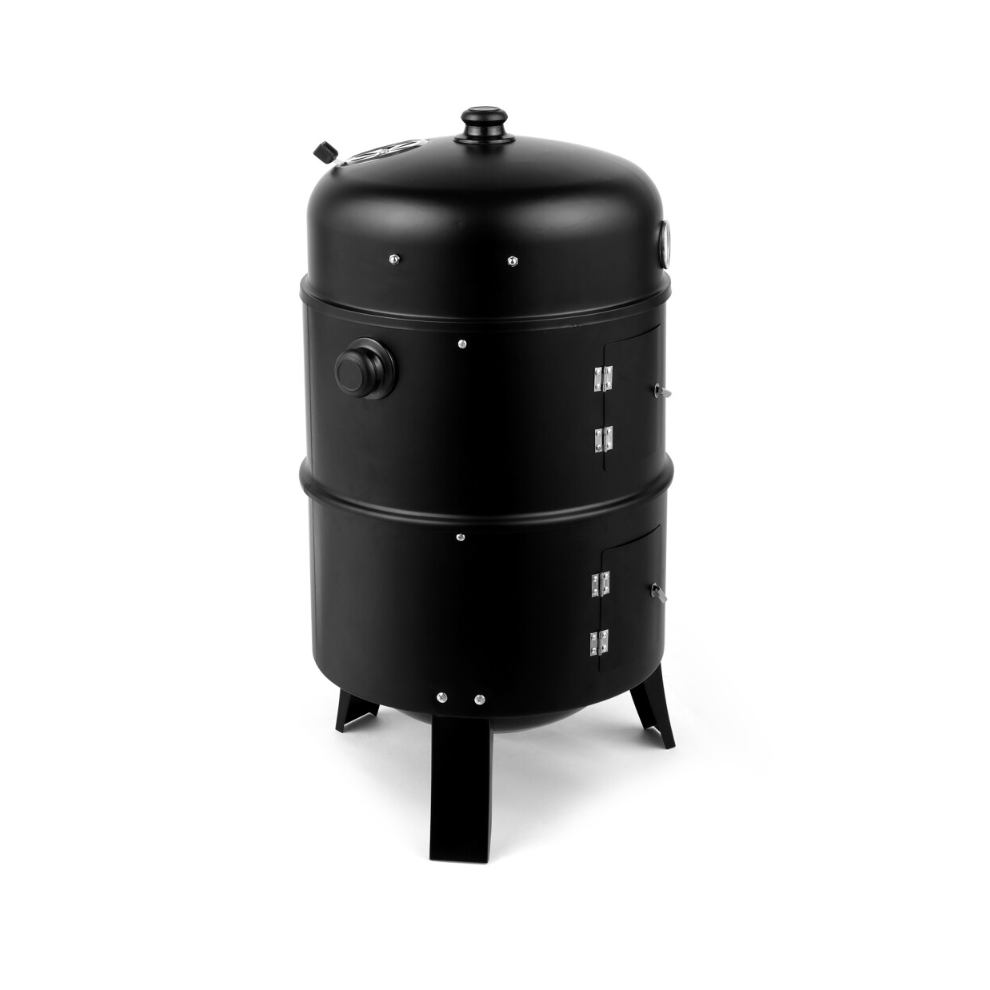 3 in 1 Charcoal Smoker BBQ Grill with Thermometer Patio Camping Barbecue Outdoor