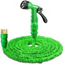 Suplong Garden Hose Expandable Water Pipe 3 Times Expanding 50ft Flexible Magic Hose Pipes Reel With 7 Function Spray/Brass Connector Fittings/Hose Hanger/Storage Bag