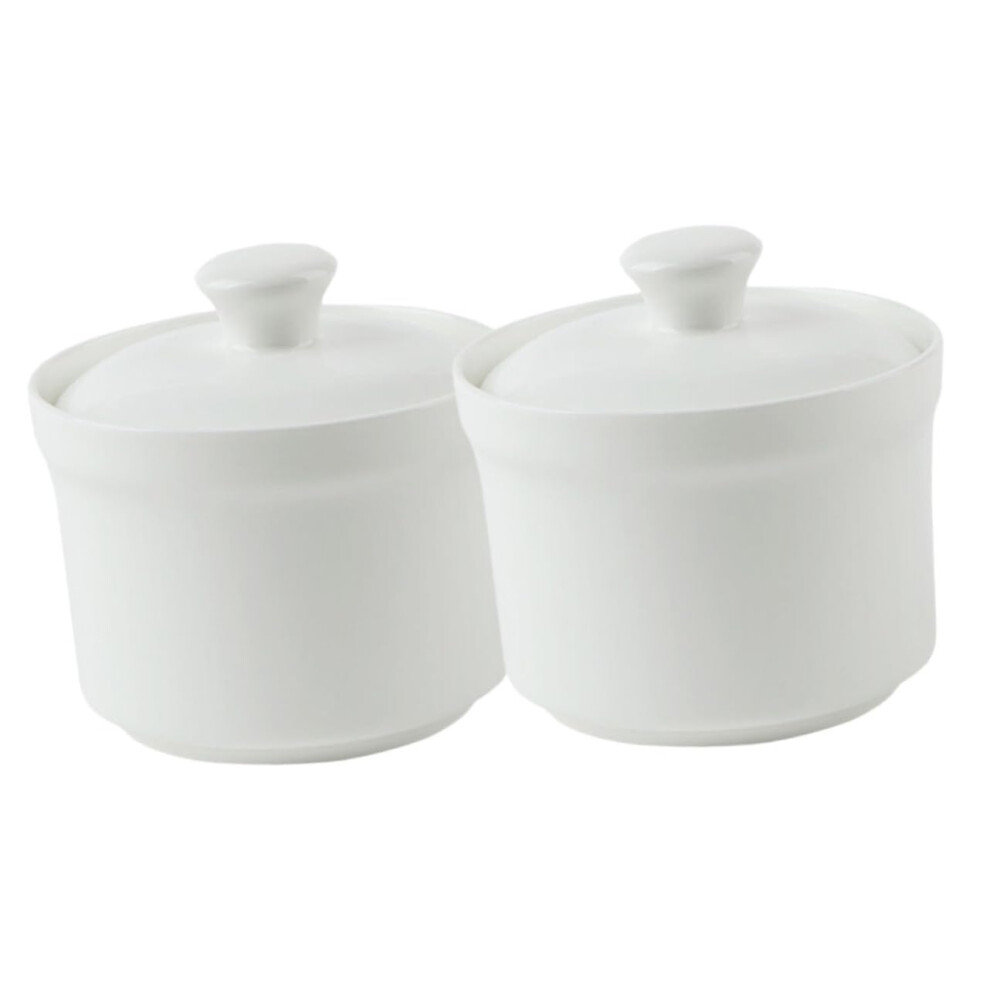 Ceramic Steamer Cup Set of 2, Porcelain Egg Steamer Pot, Salad Bowl, White Ceramic Dessert Bowls with Lid-image-OPC-PJZY8GD-NEW