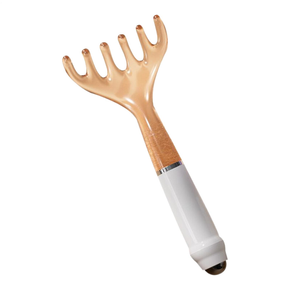 Unisex Scalp Massager Six Claws Resin Head Massage Comb Handheld Relaxation Brush Khaki For Stress Relief And Deep Cleansing