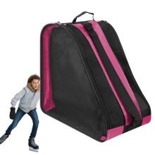 Générique Ice Skating Bag with Adjustable Shoulder Straps, Breathable Oxford Material, Large Capacity for Men, Women, Children, Pink
