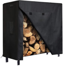 Firewood Rack Cover 2 Pieces, Oxford Heavy Duty Waterproof All-Weather Protection 122x61x107cm for Wood Frames