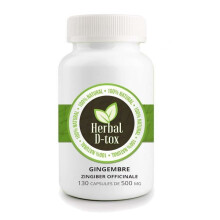Voedingssupplement Herbal D-tox Gember ~ Zingiber Officinale - 100 capsules x 500 mg – Detox, Antioxidant