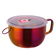 Edelstahl Instant Nudelschüssel 3 Zoll, Multifunktions Suppenschüssel Mit Griff, Salat und Eissuppe Lebensmittel Container