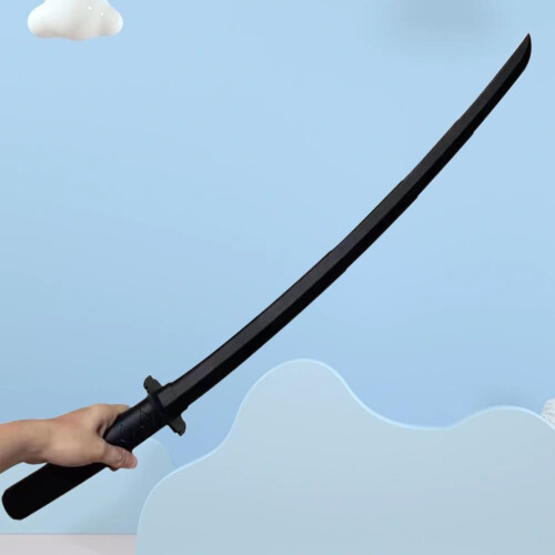 3D Telescopic Plastic Katana Toy, Retractable Samurai Sword, Foldable Decompression Gift, 2 Pack Black 1