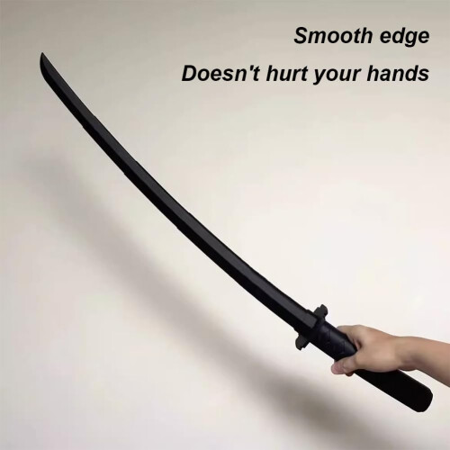 3D Telescopic Plastic Katana Toy, Retractable Samurai Sword, Foldable Decompression Gift, 2 Pack Black 2