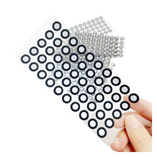 Scan Marker for 3D Scanners, Magnetic Positioning Dots, Highly Reflective, 500 Pack, Inner 3mm Outer 6mm, Black
