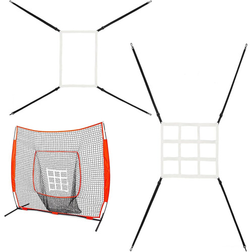 Baseball Softball Pitching Target Training Net - Adjustable Strike Zone Accuracy Practice Tool for All Ages 2