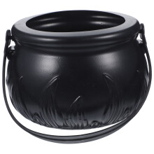 Cauldron Large Trick or Treat Halloween Candy Bowl Jar Witch