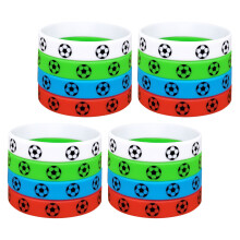 16 Pcs Football Bracelet Male Man Silicone Wristband Portable Soccer
