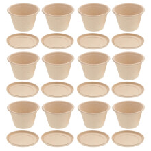Pulp Containers with Lids for Takeout Khaki Small 4 oz