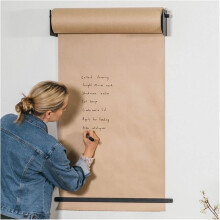 Kraft-Rollenhalterung Notizpapierspender Schwarz 67cm Wandmontage Umweltfreundlicher Kraftpapierrollenhalter 26.3in Wide