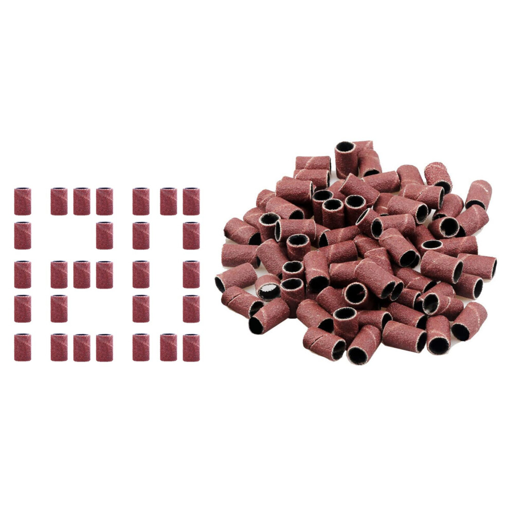 #120 Sanding Caps Sleeves - 100 Pack Sanding Roller Nail Cutter Attachments For Manicure Pedicure Nail Art Care 6947110484730