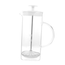 Coffee Machine with Manual Milk Carbonator, White Coffee Pot and Milk Jug, Compatible Coffee Milk Glass
