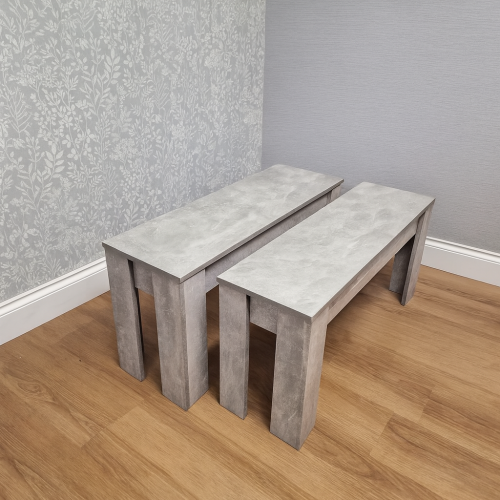2 stone grey benches