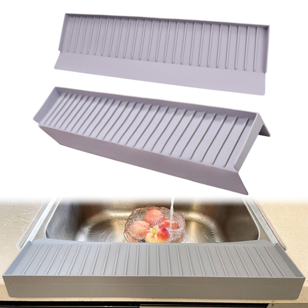 Sink Edge Protector 4x20 Inch Silicone Splash Guard with Suction Cups for Kitchen and Bathroom, Multi-Functional Drip Tray-image-OPC-PJZYXXP-NEW