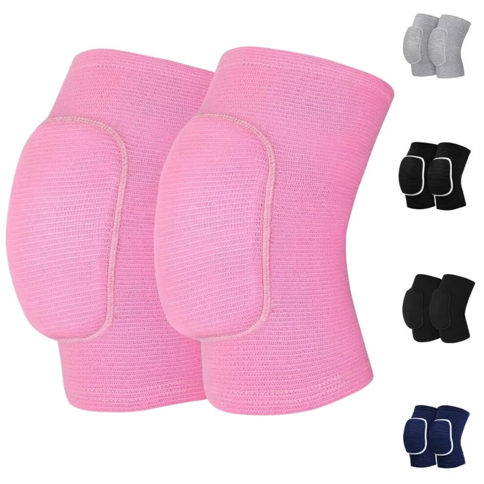 Premium Volleyball Knee Pads with Thick Cushioning for Fall Protection, Bruises & Scrapes, Impact-Resistant, Size M, Pink-image-OPC-PJZYY2N-NEW