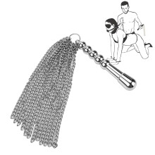 Erotic Leather Flogger Slave Whip with Metal Chains for SM Play, Cosplay, and Adult Intense Experiences