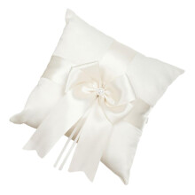 Wedding Ring Cushion for Elegant Ceremony, Velvet Ring Bearer Pillow with Holder, Romantic Accessory for Newlyweds