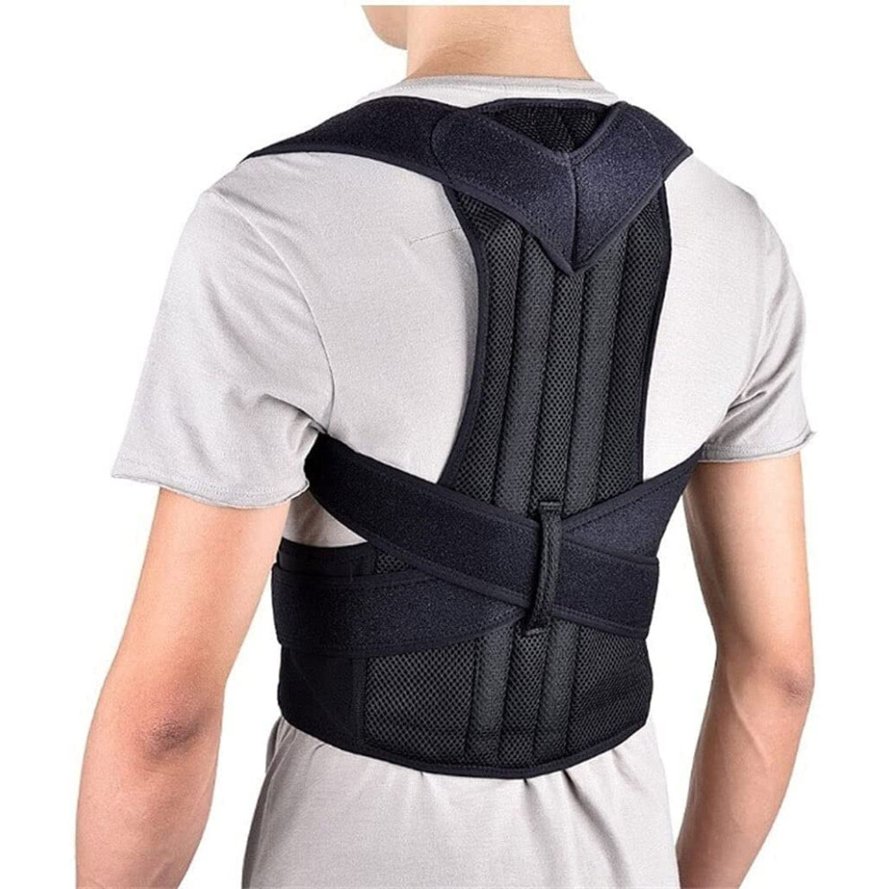 Black Posture Corrector, Back Decompression Support For Men And Women Â Full Back Brace, Shoulder, Spine, Lumbar, Neck Support, Adjustable