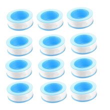 12 Rolls PTFE Tape 1.5 cm x 300 cm Thread Sealing Tape for Water Pipe, Kitchen, and Industrial Use - White