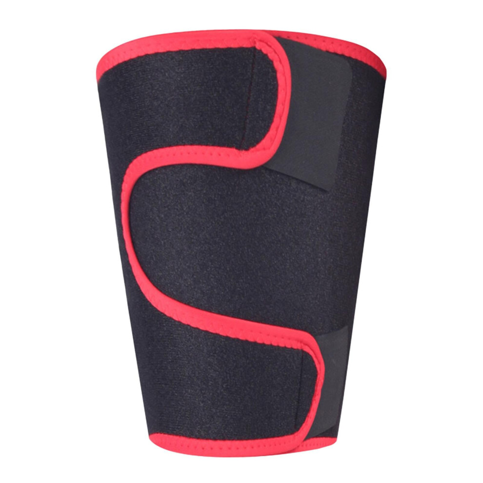 Thigh Support Adjustable Compression Sleeves for Thigh Muscles, Padded Shorts for Volleyball Football Basketball, Soft Breathable Red