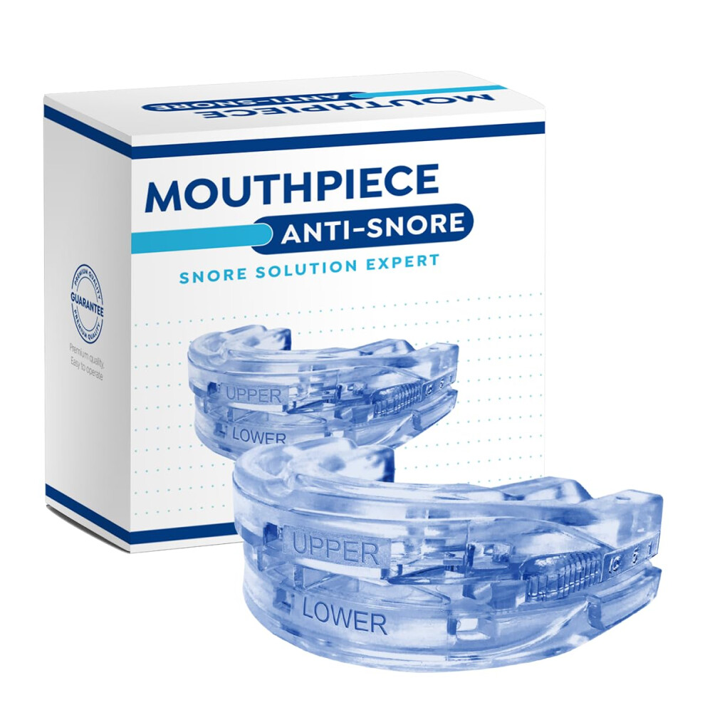 Snoring Splint Blue Adjustable Size Comfortable Anti-Snore Mouthpiece 1 Piece