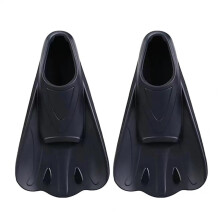 Men's Swimming Fins, Short Silicone Fins for Professional Training, Comfortable Non-Slip Design, Black, Size 2XS