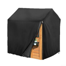 Garten-Spielhaus-Abdeckung Wasserdicht Schwarz 210D Oxford Gewebe Outdoor-Schutz UV-Schutz Mit Verstellbarem Boden