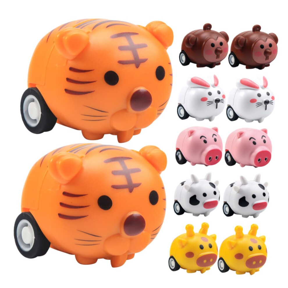 12 Pieces Mini Pull Back Cars Cute Cartoon Animal Vehicles for Preschool Parties Promote Independent Play and Parent Interaction-image-OPC-PJZZ2RV-NEW