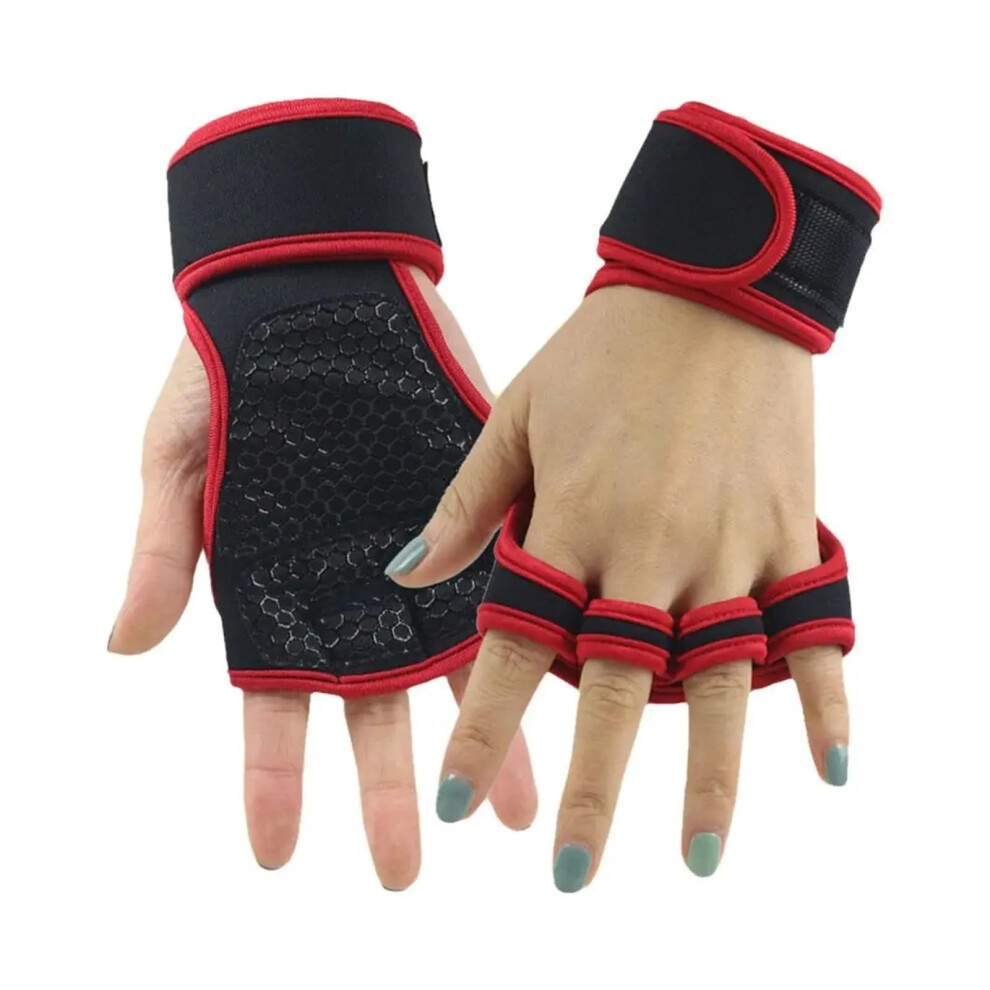 Fitness Handschuhe Gewichtheberhandschuhe fÃ¼r MÃ¤nner und Frauen, Rutschfeste Halbfinger-Sporthandschuhe GrÃ¶Ãe M Rot fÃ¼r Training und KlimmzÃ¼ge-image-OPC-PJZZ2Z9-NEW