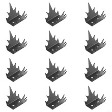 Security Fence Spikes Set of 12 Anti Intruder Metal Climbing Deterrent Spikes for DIY Garden and Outdoor Fencing