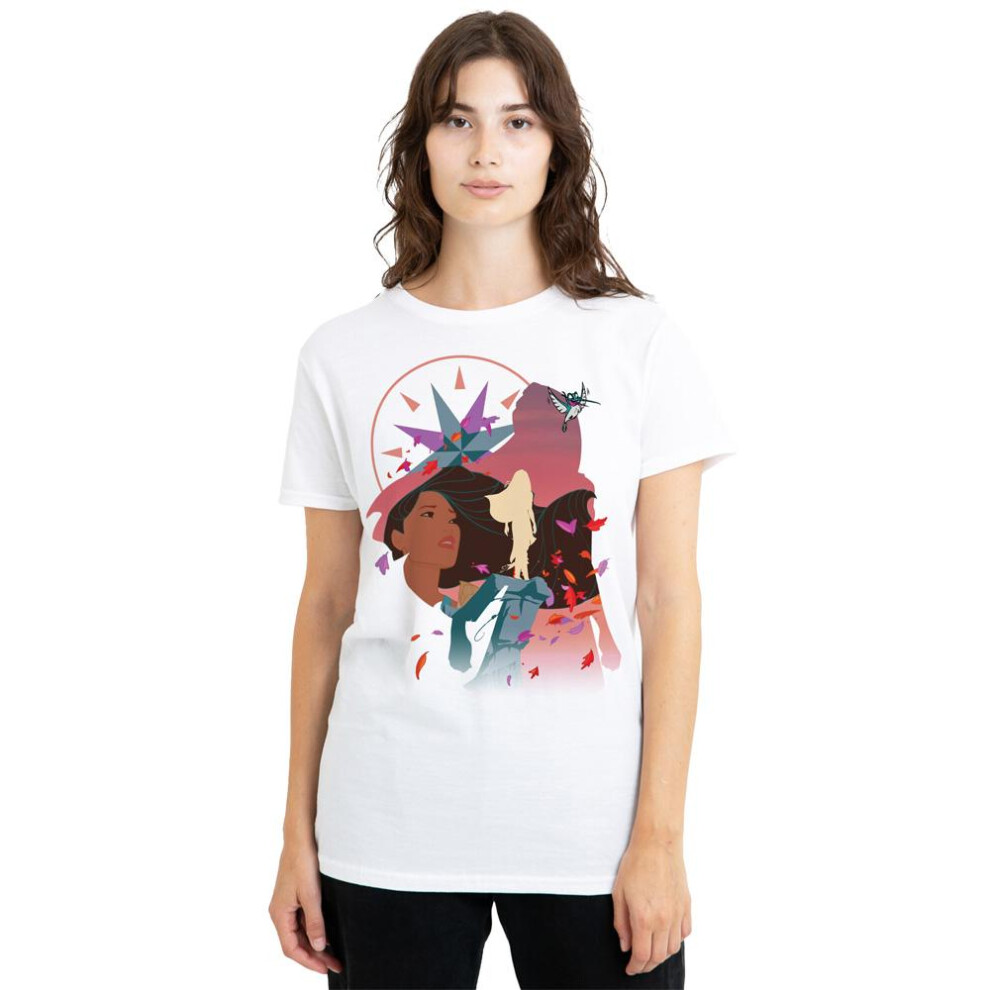 (L, White) Pocahontas Womens/Ladies Silhouette T-Shirt-image-OPC-PJZZ7NV-NEW