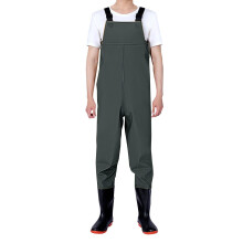 Men's Black Rain Dungarees Neoprene Waders Large Sizes Waterproof Breathable Fishing Trousers with Booties 47 Green