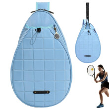 Waterproof Tennis Racket Bag Multi-Layer Shoulder Crossbody Badminton Case Adjustable Strap for Men Women Zip Design
