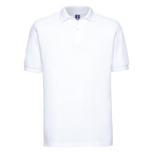 (4XL, White) Russell Mens Ripple Collar & Cuff Short Sleeve Polo Shirt