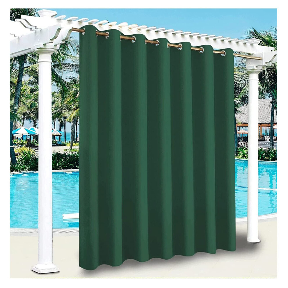 Outdoor Curtain - Waterproof Blackout Privacy Screen for Balcony, Patio, Pergola, Gazebo, 152x223cm, Green-image-OPC-PJZZ95X-NEW