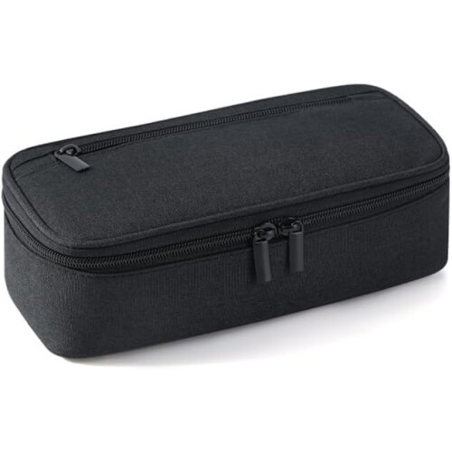 Pencil Case, Black Large Capacity with Smooth Zipper, Multi-Compartment Storage for Students, Adults