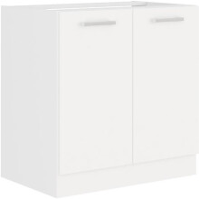 ATLAS Unterschrank 2 Türen - B 80 x H 82 x T 52 cm - Dekor Weiß - Arbeitsplatte nicht enthalten