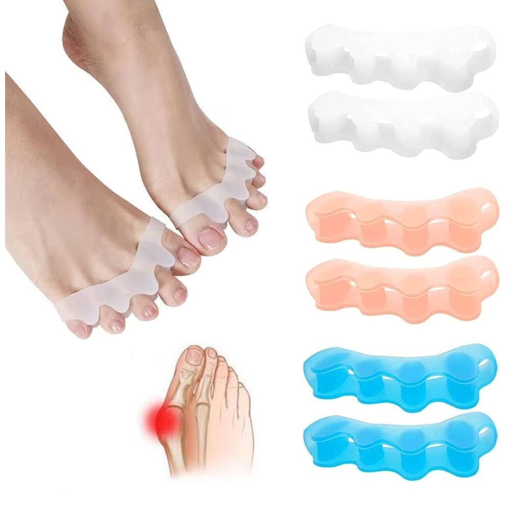 Toe Separator Silicone - 3 Pairs Hallux Valgus Toe Correctors for Overlapping Toes, Reduces Foot Pain and Friction
