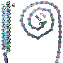 Bike Chain 8S/9S/10S/11Speed 116 Links Ultra Light Rainbow Color Chain with Buckle for MTB/BMX/Road Bike 10S