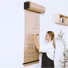Wall-mounted Kraft Paper Dispenser and Cutter, 67 cm Steel Frame for 50 m Butcher Paper Roll, Café Menu Notes