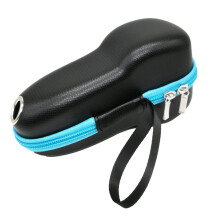 Razor Storage Box Portable Organizer made of PU with Three-Head Design and Extra Mesh Compartment for Accessories