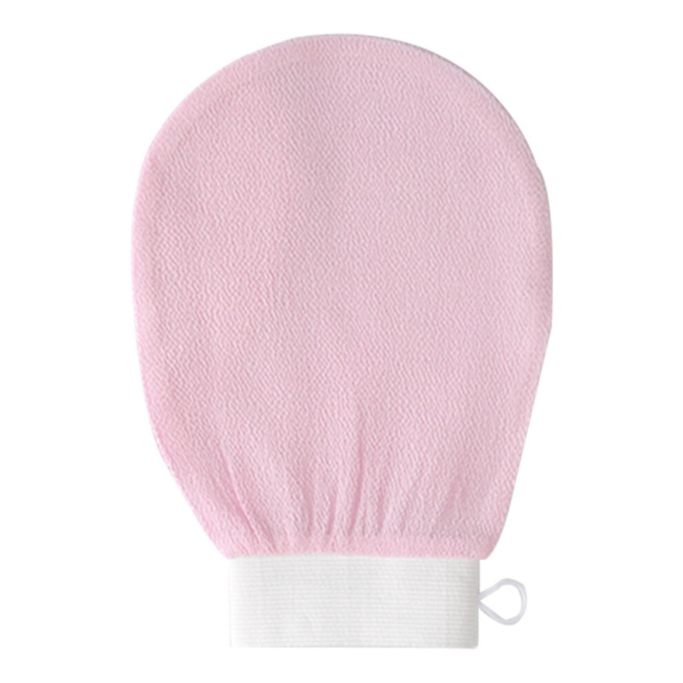 Pink Body Scrubber Exfoliating Gloves Medium Size For Dead Skin Removal Manual Exfoliation Gentle Scrub